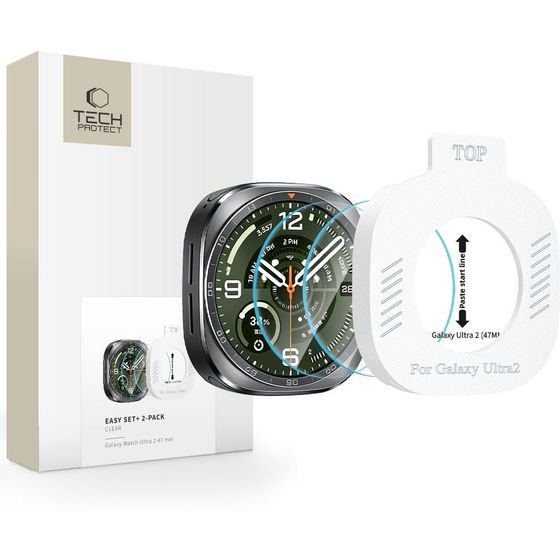 Tech-Protect Szklo Hartowane Easy SET+ 2-Pack Samsung Galaxy Watch Ultra 2 2026 (47 MM) CLEAR