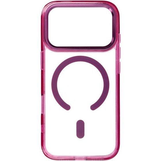 Case For Iphone 17 Pro / 18 Pro Frame Clear Hybrid Mag Cover Compatible With Magsafe Dark Cherry OEM