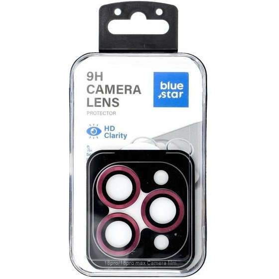 Blue Star Camera Lens Protector Easy Install For Iphone 18 Pro / 18 Pro Max Dark cherry