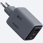 AUKEY Comet Mix 3 67W PD 3-Port GaN Wall Charger with PPS for Laptop & Mobile - (PA-C3)