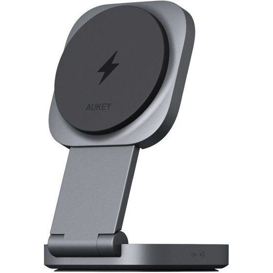 AUKEY MagFusion L 2-in-1 Foldable Qi2 Magnetic Fast Wireless Charging Station - (LC-MC211)