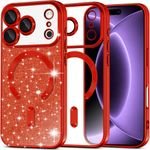 Techsuit - Luxury Glitter Magsafe - Iphone 18 Pro / Iphone 17 Pro - Red