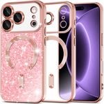 Techsuit - Luxury Glitter Magsafe - Iphone 18 Pro / Iphone 17 Pro - Rose Gold