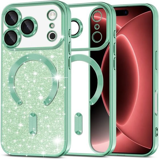 Techsuit - Luxury Glitter Magsafe - Iphone 18 Pro Max / Iphone 17 Pro Max - Light Green