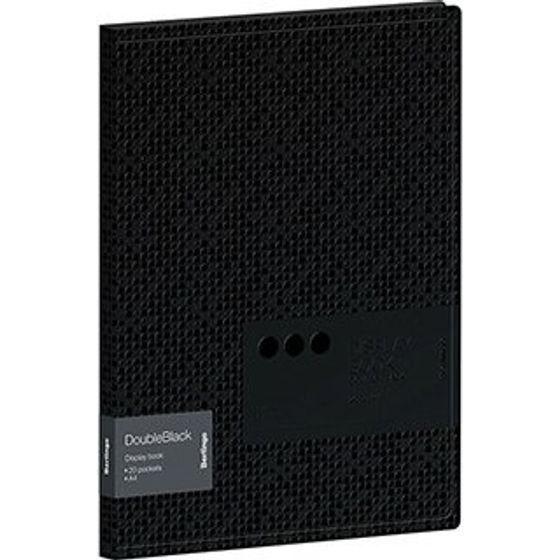 Berlingo A4 Presentation Catalog Book - 20 Euro Sleeves Double Black, black, 1pcs, , With An Inside Pocket - (299465)