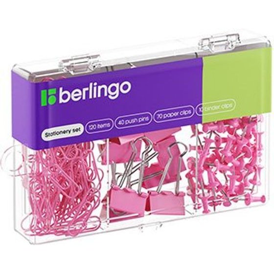 Berlingo Office Supplies Set pink, 1pcs, , 120 Pieces Per Package - (353631)