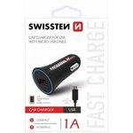 Neutralle Car Adapter Swissten 5W, 1 port, USB-A, Microusb Cable - (20110800)