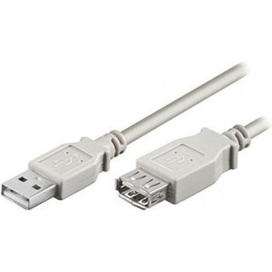 Neutralle Logo Usb Extension Cable (2.0), Usb A Male - Usb A F, 5m, grey, Blister pack, Eol - (81924)