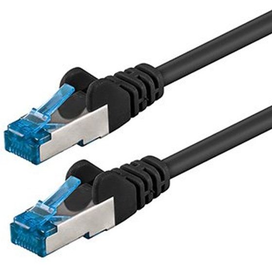 Neutralle Network Lan Cable S/Ftp patchcord, Cat.6a, RJ45 M - RJ45 M, 50 m, Double shielded, LSOH, black, 10 Gb/s, Economy - (KB501ASAHS01)