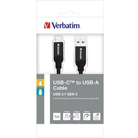 Neutralle Verbatim Usb Cable (3.1), Usb A Male - Usb C M, 1m, black, box, - (48871)