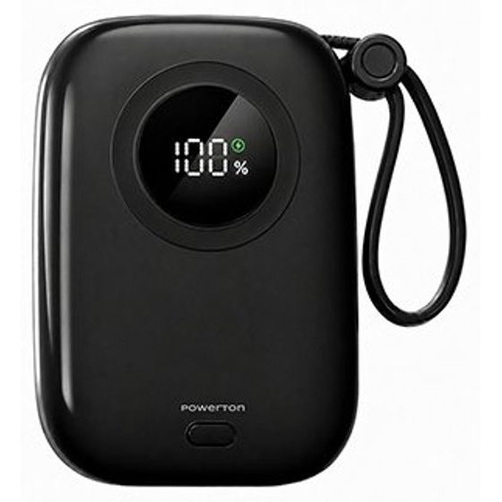 Powerton Energy Dark Edition Powerbank 10000mAh, 2x USB-C, 22.5W, Insulated cables, Black - (WPAN32-2)