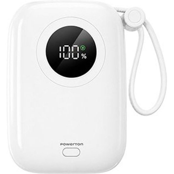 Powerton Energy White Edition Powerbank 10000mAh, 2x USB-C, 22.5W, Insulated cables, White - (WPAN31-1)