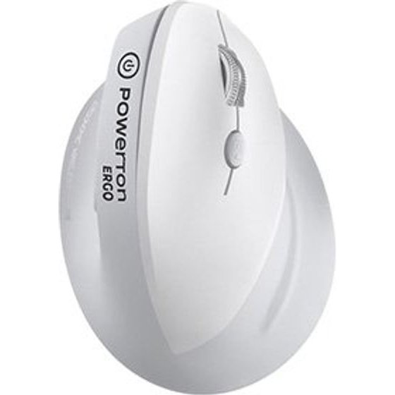 Powerton Ergo Spira Mouse wireless, White And gray, 3200DPi - (WPM12E)