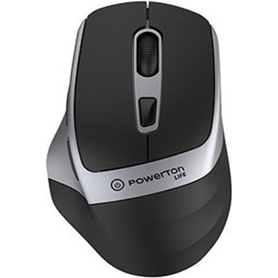 Powerton Life Flixo Mouse wireless, Black And silver, 1600DPi - (WPM10SL)
