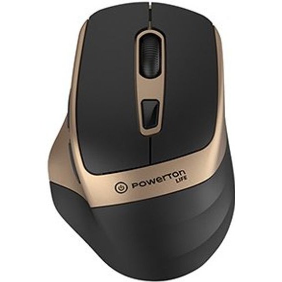 Powerton Life Flixo Mouse wireless, black-gold, 1600DPi - (WPM10GL)