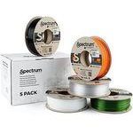 Spectrum Filament Premium Pctg 5x250g, mix, Arctic White, Traffic Black, Pure Orange, Transparent Green, Premium Clear - (80751)