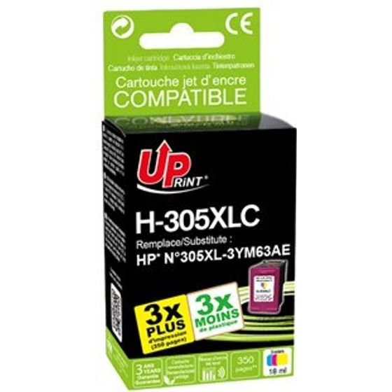 UPrint Compatible Ink With 3YM63AE, Hp 305XL, Tri-colour, 350p, High Yield - (H-305XLCL)