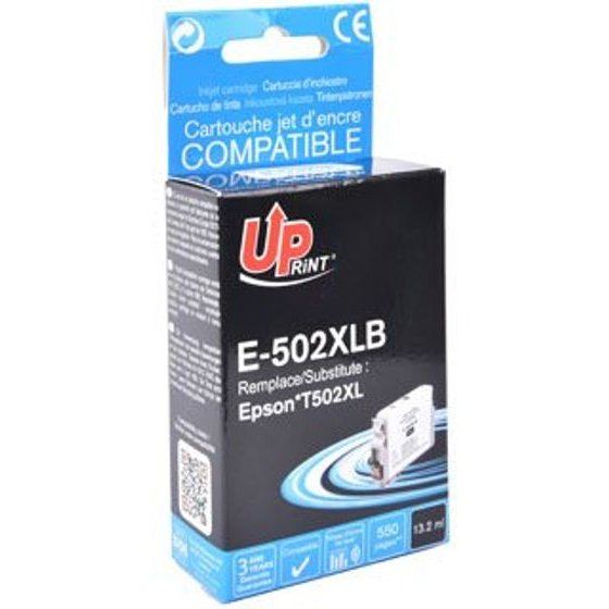 UPrint Compatible Ink With C13T02W14010, 502XL, T02W140, black, 550p, 13.2ml - (E-502XLB)
