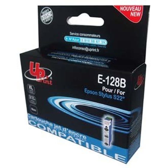 UPrint Compatible Ink With C13T12814010, E-128B, black, 200p, 10ml - (E128-B)