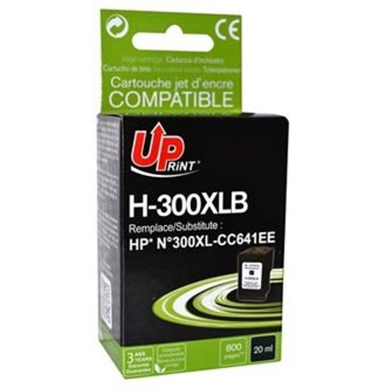 UPrint Compatible Ink With CC641EE, Hp 300XL, black, 19ml - (H-300XL-B)