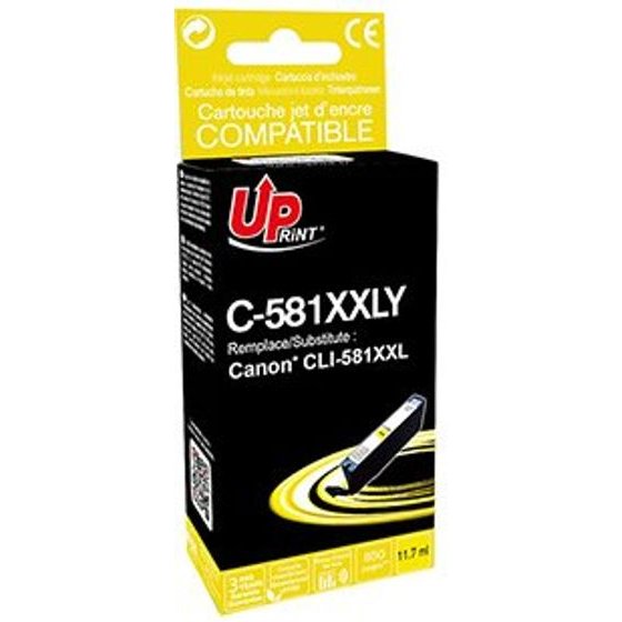 UPrint Compatible Ink With CLI-581Y XXL, yellow, 11.7ml, Very High Capacity - (C-581XXLY)