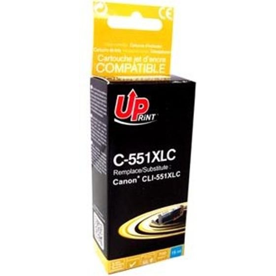 UPrint Compatible Ink With CLI551C XL, cyan, 695p, 11ml, High Capacity - (C-551XLC)