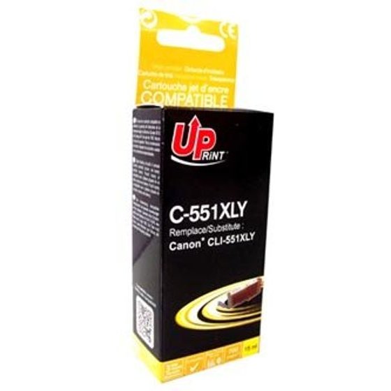 UPrint Compatible Ink With CLI551Y XL, yellow, 695p, 11ml, High Capacity - (C-551XLY)
