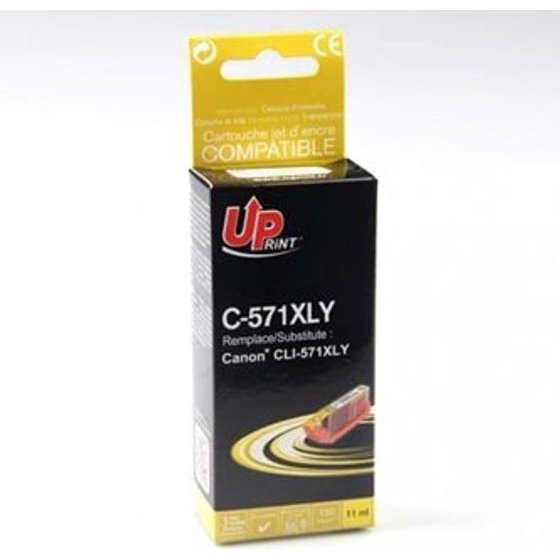 UPrint Compatible Ink With CLI571Y XL, yellow, 800p, 11ml, High Capacity - (C-571XLY)