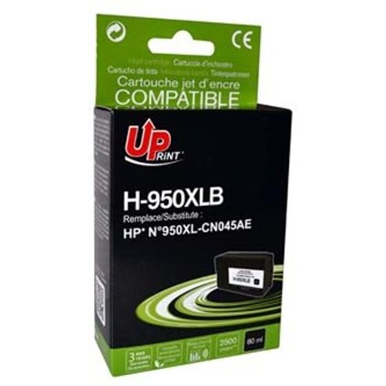 UPrint Compatible Ink With CN045AE, Hp 950XL, black, 2500p, 80ml - (H-950XL-B)