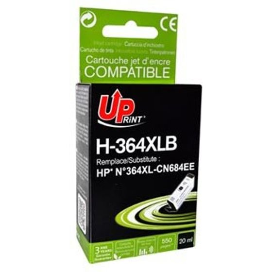UPrint Compatible Ink With CN684EE, Hp 364XL, black, 20ml, With Chip - (H-364XLB)