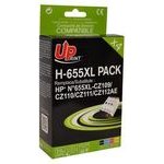 UPrint Compatible Ink With CZ109AE, CZ110AE, CZ111AE, CZ112AE, Hp 655, black, 550+3x750p, 20+3x12ml - (H-655XL PACK)