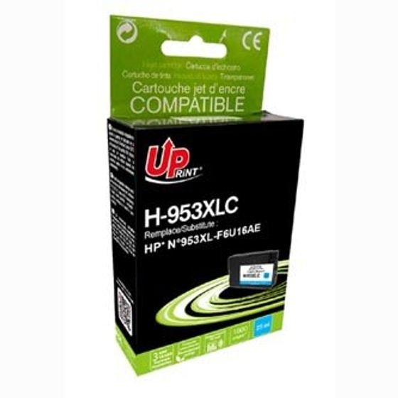 UPrint Compatible Ink With F6U16AE, Hp 953XL, cyan, 1800p, 25ml, High Capacity - (H-953XLC)