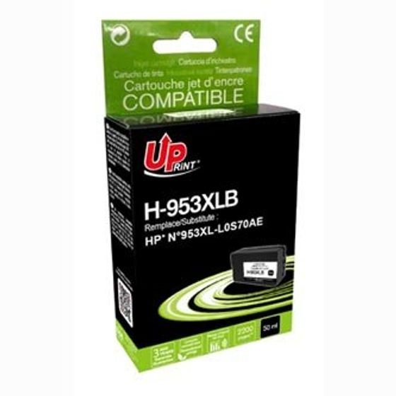UPrint Compatible Ink With L0S70AE, Hp 953XL, black, 2200p, 50ml, High Capacity - (H-953XLB)