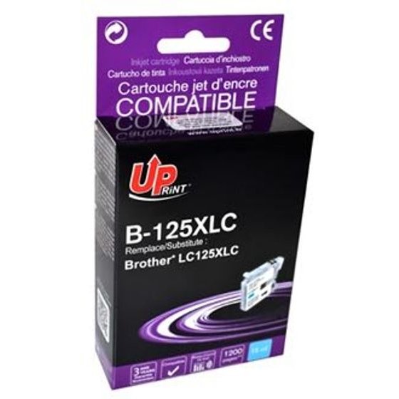 UPrint Compatible Ink With LC-125XLC, cyan, 1200p, 15ml - (B-125XLC)