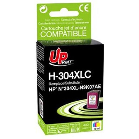 UPrint Compatible Ink With N9K07AE, Hp 304XL, Tri-color, 400p, 18ml, Propcs - (H-304XLC)
