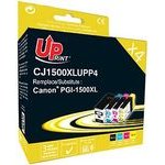UPrint Compatible Ink With Pgi 1500XL, Pack 4, 1xblack/1xcyan/1xmagenta/1xyellow, 36+3x14ml, High Capacity - (C-1500XL BK/C/M/Y)