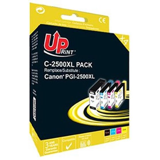 UPrint Compatible Ink With Pgi 2500XL, PACK, black/cyan/magenta/yellow, 75+3x21ml - (C-2500XL BK/C/M/Y)