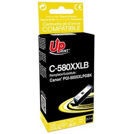 UPrint Compatible Ink With PGI-580PGbk XXL, black, 25.7ml, Very High Capacity - (C-580XXLB)