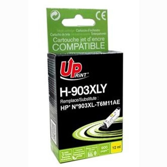 UPrint Compatible Ink With T6M11AE,T6M12AE, Hp 903XL, yellow, 900p, 12ml, High Capacity - (H-903XLY)