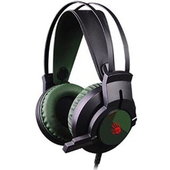 A4TEch Bloody J437 Headphones With microphone, wire, green, 7.1 (virtually), Gaming headset, Backlighted Typ Usb - (J437 Green)