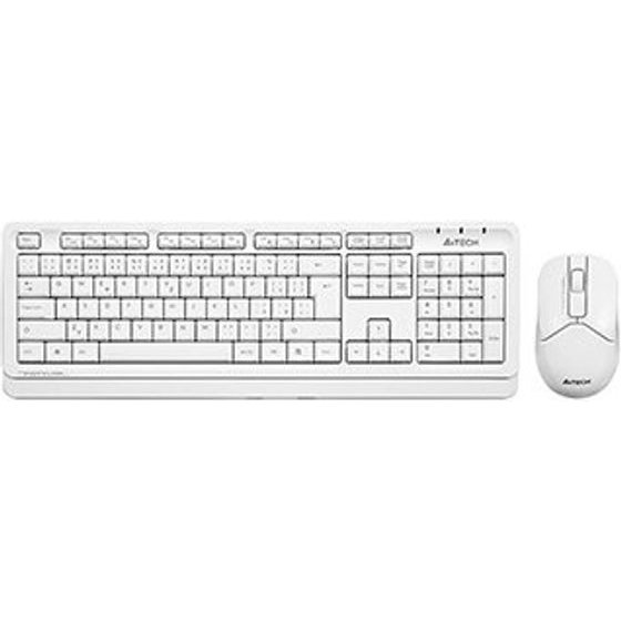 A4TEch FG1012 Keyboard Set Wireless CZ, White With Wireless Optical mouse, AA, classic, 2.4 [Ghz] - (FG1012-WH)