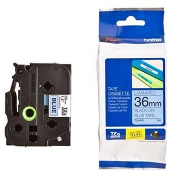 Brother Original Tape cassette, , TZE-561, Black printing/Blue base., laminated, 8m, 36mm - (TZE561)
