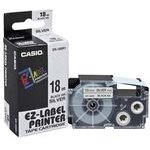 Casio Original Tape cassette, , Black printing/Silver base., 18mm - (XR-18SR1)