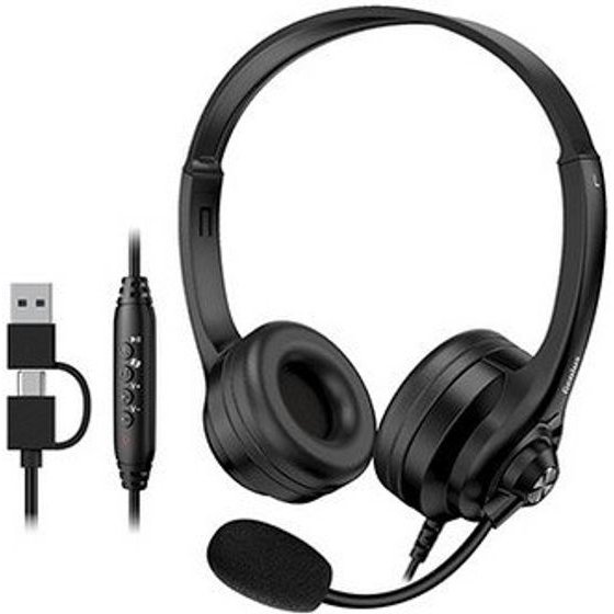 Genius HS-235U Ai Headphones With microphone, wire, Black - (31710036401)