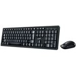Genius Smart KM-8200 Keyboard Set Wireless US, Black With Wireless Optical mouse, 1x AA, 1x AAA, classic, Programmable Keys Type 2 - (31340003400)