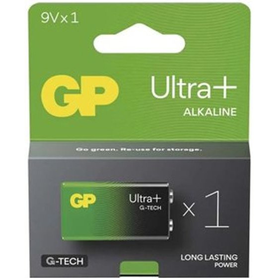 GP Ultra+ One-Off Alkaline Battery 9V, 1-Pack - (B03511)