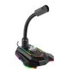Marvo , Game microphone, Volume control, black, Rainbow backlight, Phone Holder - (MIC-05)