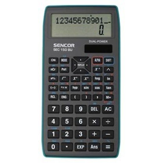 Sencor Calculator grey, school, 12-digit, Blue Frame - (Sec 150 BU)