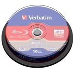 Verbatim BD-RE, Single Layer Scratchguard Plus, 25GB, Cake box, 2x, 10-pack, For Data Archiving - (43694)