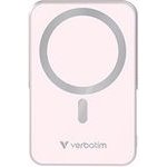 Verbatim Power Bank With Wireless Charging 5V, Phone charching, 10 000mAh, Magnetic Attachement, Pink - (32267)